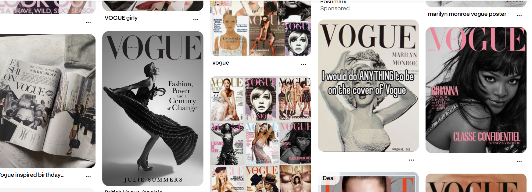 Vogue fashion magazine collage